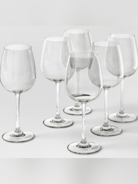 Target Other - NWT Made By Design Clear Wine Glass Set of 6 Elegant Stemware Sz 18oz